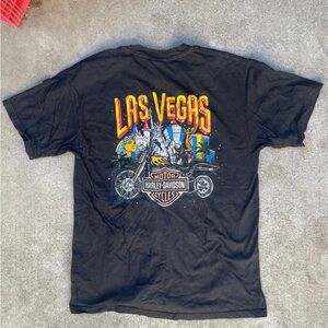Harley-Davidson Black Tee with Las Vegas Graphic